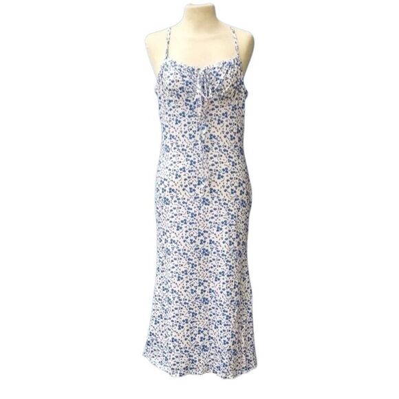 New! Shein Blue and White Maxi Sundress Sz L - Picture 1 of 3